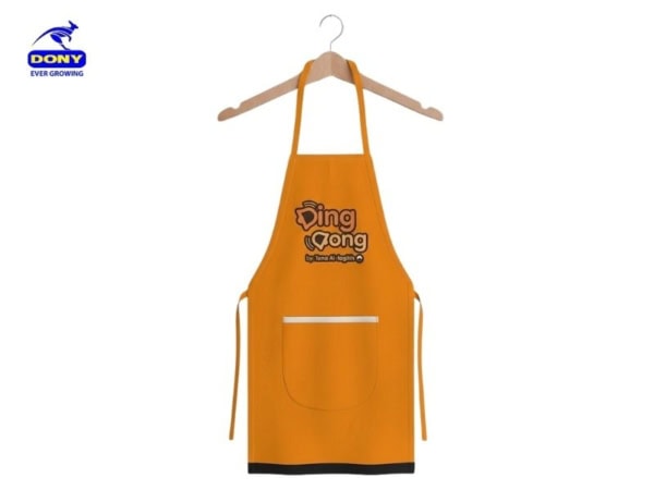tạo dề quán cafe màu cam dáng dài