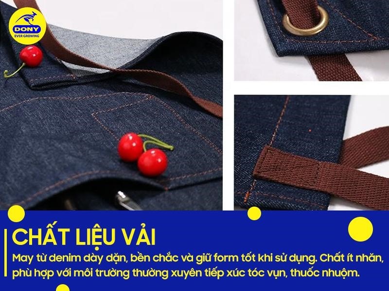 Chất liệu denim dày dặn, có độ bền cao và giữ form tốt trong quá trình sử dụng
