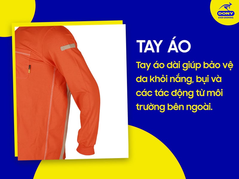 tay ao thun cong nhan tay dai mau cam