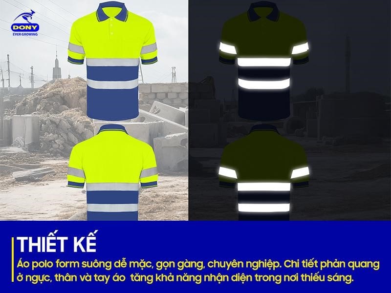 Mẫu áo polo form suông dễ mặc, tạo cảm giác gọn gàng và chuyên nghiệp cho người lao động