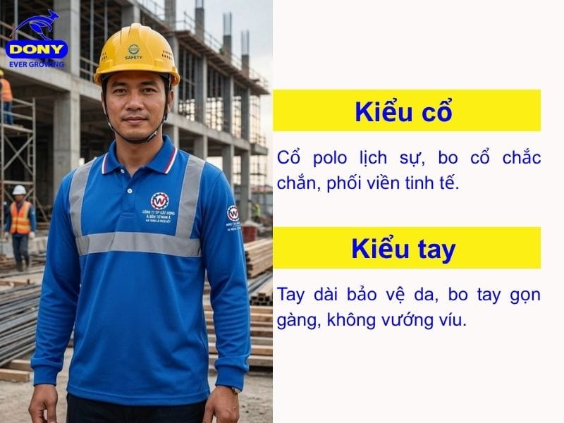 thiet ke ao thun polo cong nhan tay dai