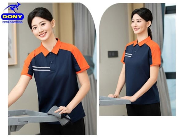 Form áo polo suông nhẹ, ôm vừa cơ thể, tạo cảm giác gọn gàng nhưng không bó sát