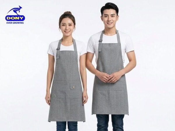 Mẫu tạp dề được thiết kế theo kiểu dáng tối giản nhưng vẫn đảm bảo tính tiện dụng