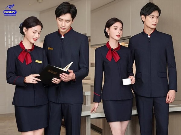 Mẫu vest và sơ mi đồng phục lễ tân
