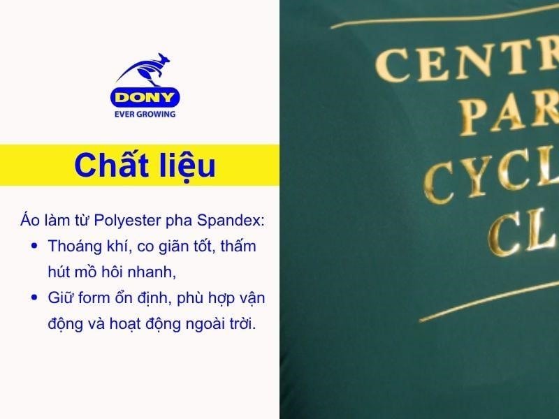 Áo được may từ vải Polyester kết hợp Spandex cao cấp