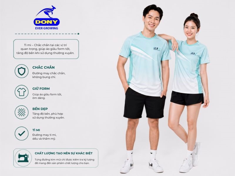 Áo được may bằng kỹ thuật công nghiệp chắc chắn, đường chỉ đều và gọn gàng