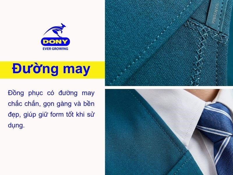 Đồng phục được gia công kỹ lưỡng với đường may chắc chắn, đều đẹp và tinh tế.