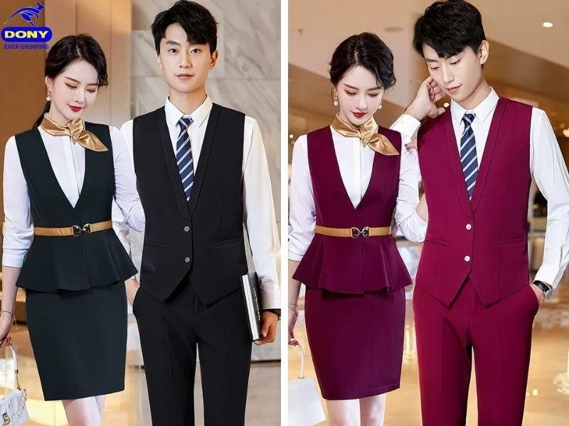 DONY nhận may mẫu đồng phục công ty này theo màu sắc thương hiệu của khách hàng.