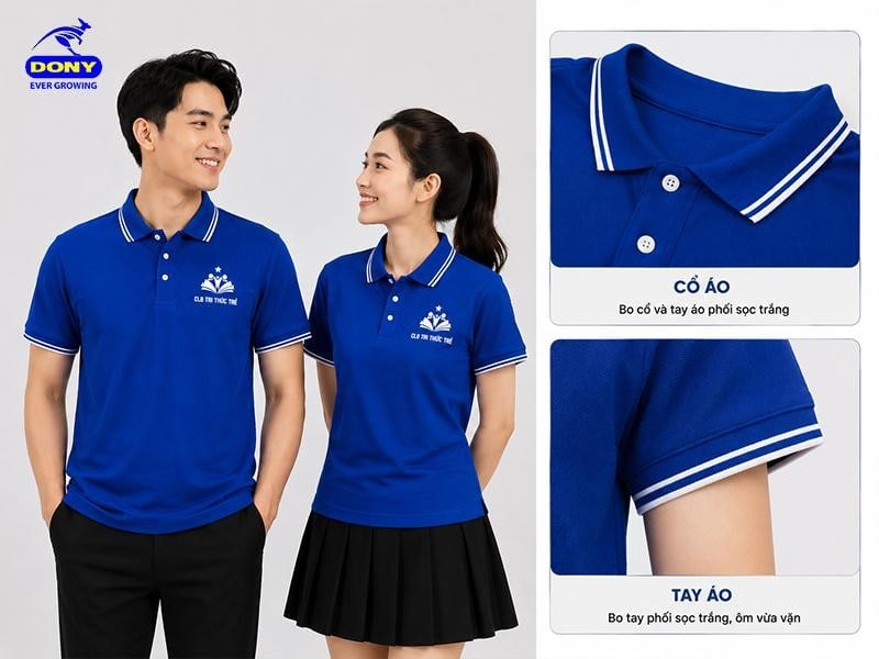 Thiết kế cổ polo phối viền tạo điểm nhấn tinh tế và lịch sự. Bo tay ôm vừa vặn