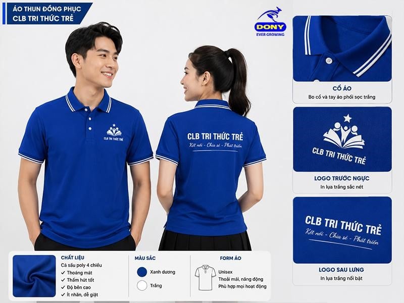 Mẫu áo polo đồng phục mang phong cách trẻ trung, hiện đại với form dáng vừa vặn cho cả nam và nữ