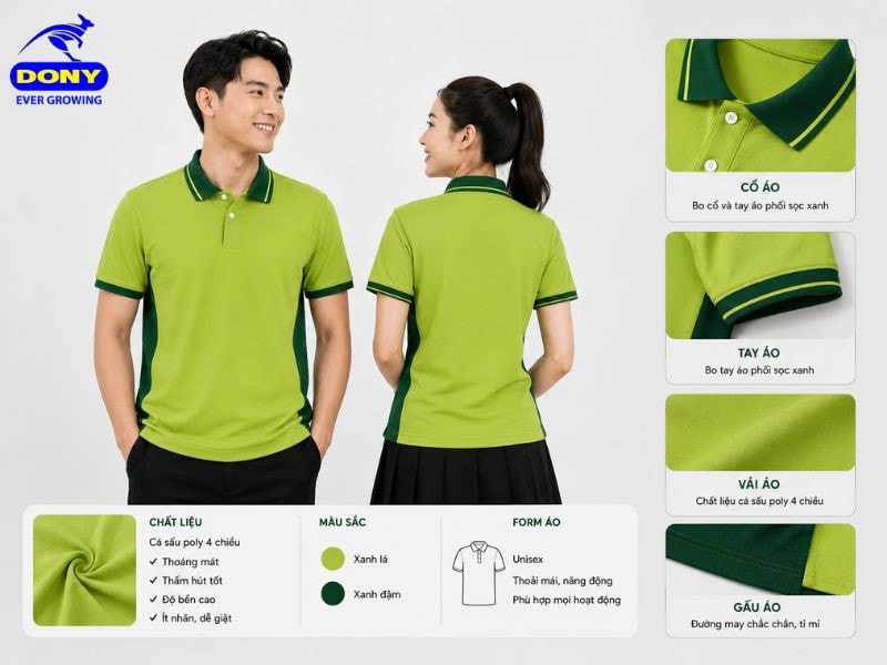 Mẫu áo được thiết kế theo form polo hiện đại, ôm vừa cơ thể, tạo cảm giác gọn gàng