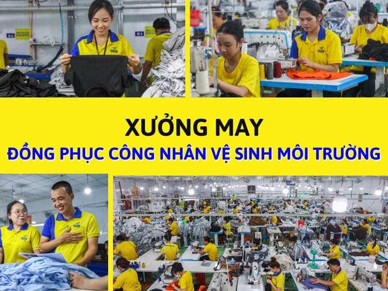 xuong may dong phuc cong nhan ve sinh