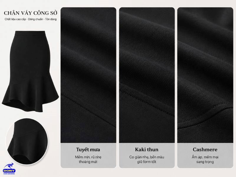 Bạn có thể tùy chọn nhiều chất liệu: tuyết mưa, kaki thun, cashmere hoặc các chất liệu pha sợi cao cấp