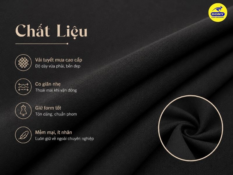 Đầm đồng phục được may từ vải tuyết mưa cao cấp