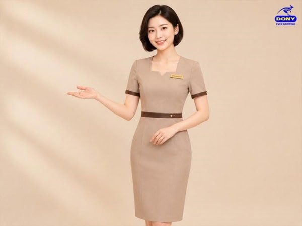 Mẫu đầm liền đồng phục nhà hàng