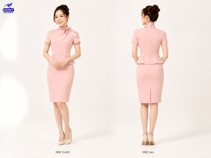 Mẫu váy đầm màu hồng pastel