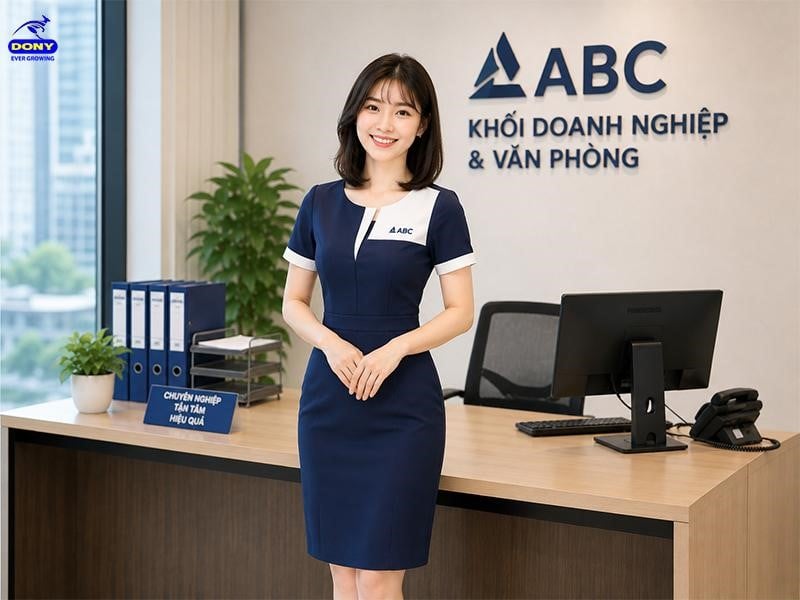 Thiết kế váy dáng ôm nhẹ, chiều dài qua gối lịch sự, phù hợp với môi trường công sở