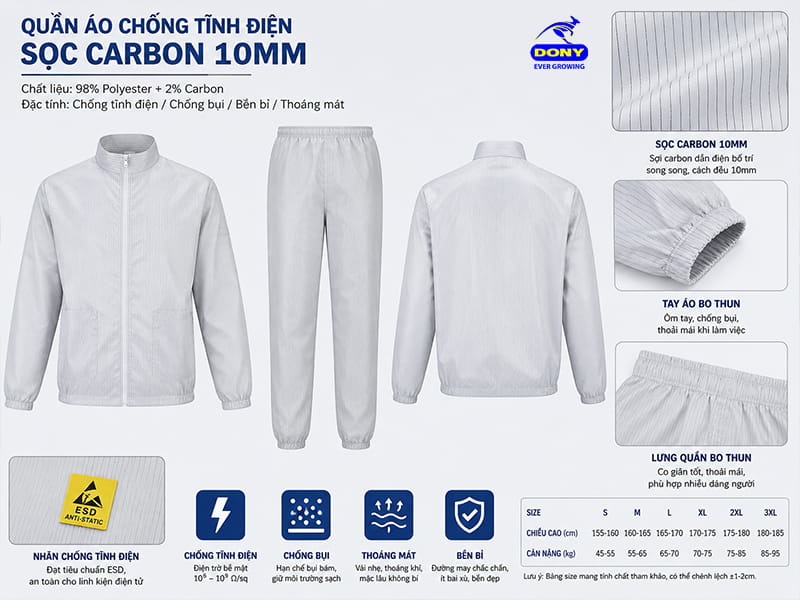 quan ao chong tinh dien soc carbon