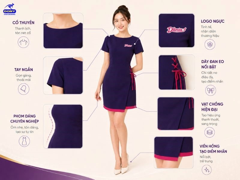 Thiết kế kiểu dáng đơn giản nhưng được tạo điểm nhấn tinh tế qua từng chi tiết nhỏ.