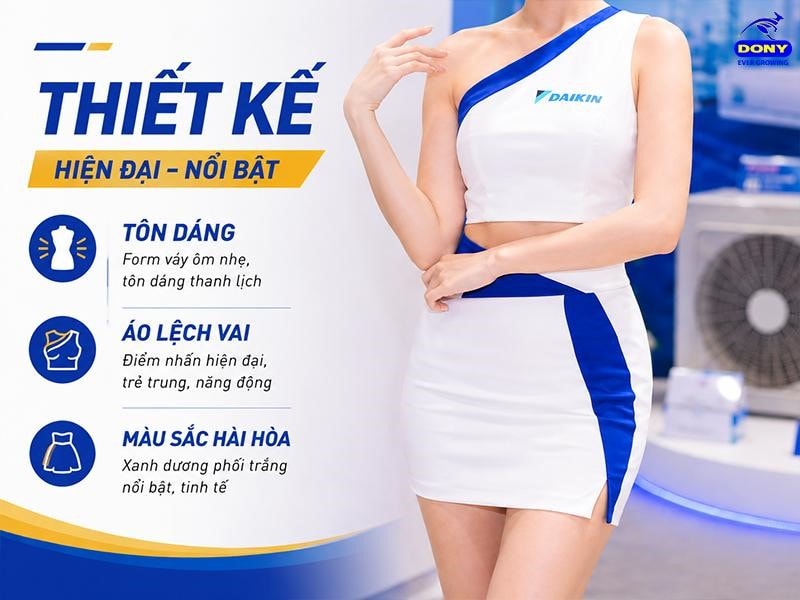 Thiết kế theo phong cách hiện đại với form váy ôm nhẹ giúp tôn dáng