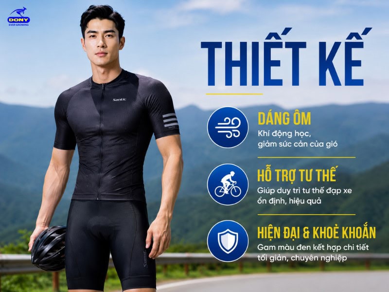Mẫu đồng phục được thiết kế dáng ôm khí động học, hạn chế sức cản của gió