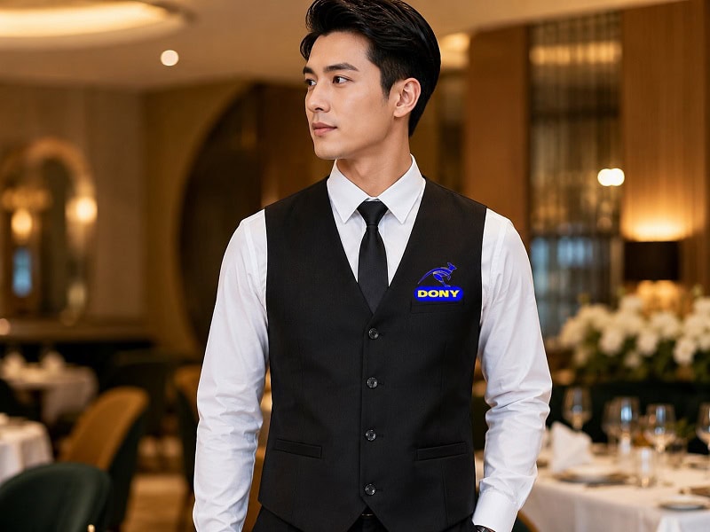ao gile nhan vien nha hang
