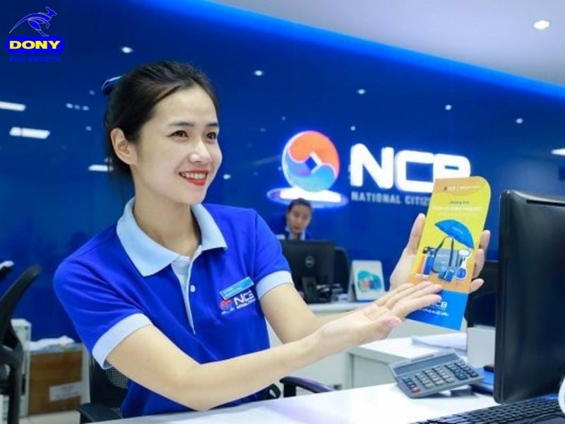 Áo polo đồng phục ngân hàng NCB màu xanh phối cổ trắng