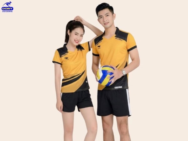 Bộ quần áo đồng phục thể thao màu vàng phối đen