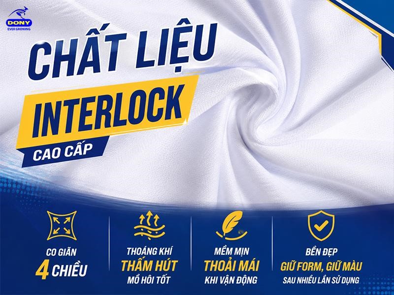 Đồng phục được may từ vải Interlock cao cấp co giãn 4 chiều