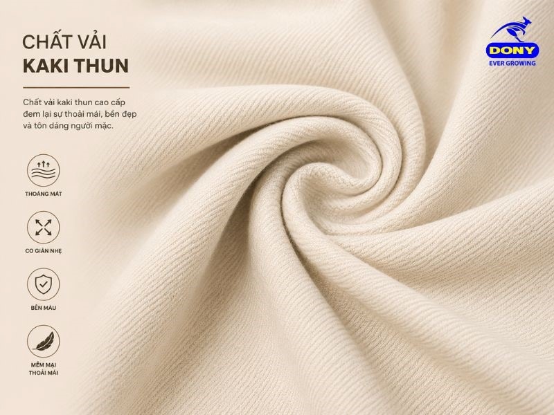 Sản phẩm được may từ chất liệu vải kaki thun cao cấp
