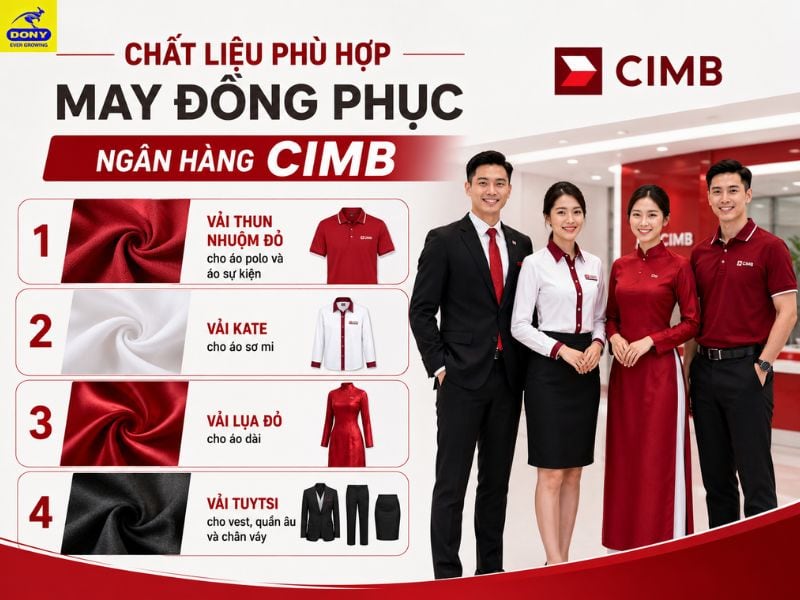 Chất liệu may đồng phục ngân hàng CIMB