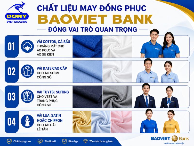 Chất liệu may đồng phục BAOVIET Bank
