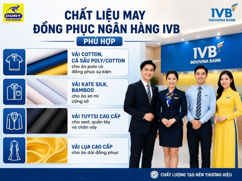 Chất liệu may đồng phục ngân hàng IVB phù hợp