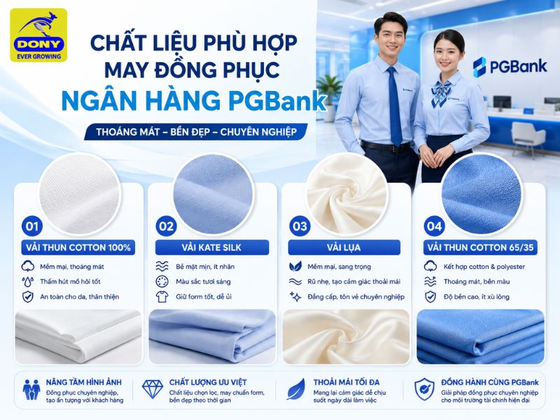 Chất liệu may đồng phục ngân hàng PG Bank