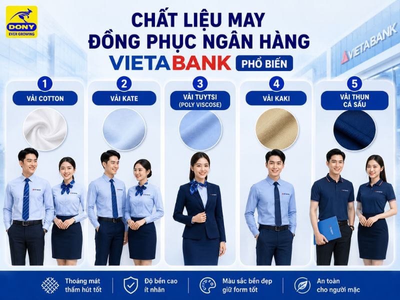 Chất liệu may đồng phục VietABank phổ biến