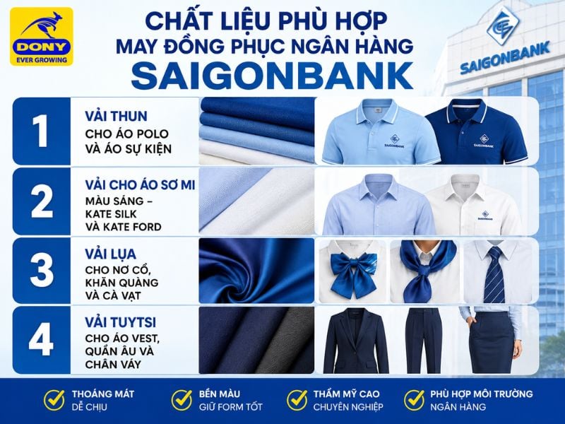 Chất liệu may đồng phục SAIGON BANK