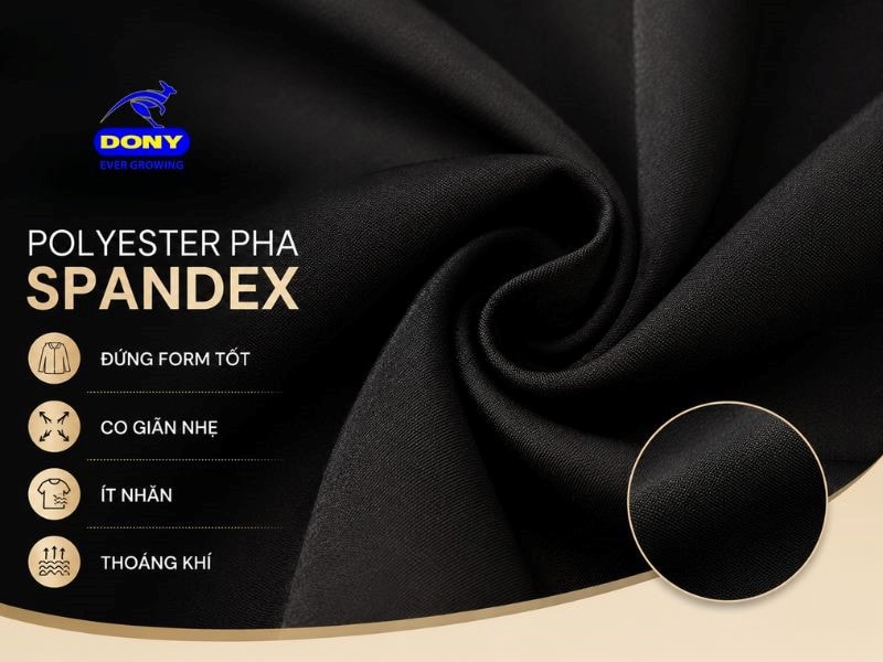 Sản phẩm được may từ dòng vải cao cấp polyester pha spandex