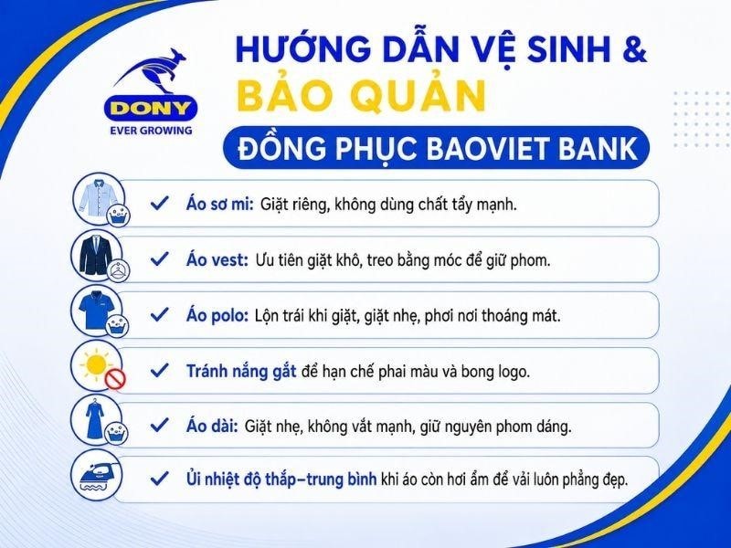 Hướng dẫn bảo quản đồng phục BAOVIET BANK