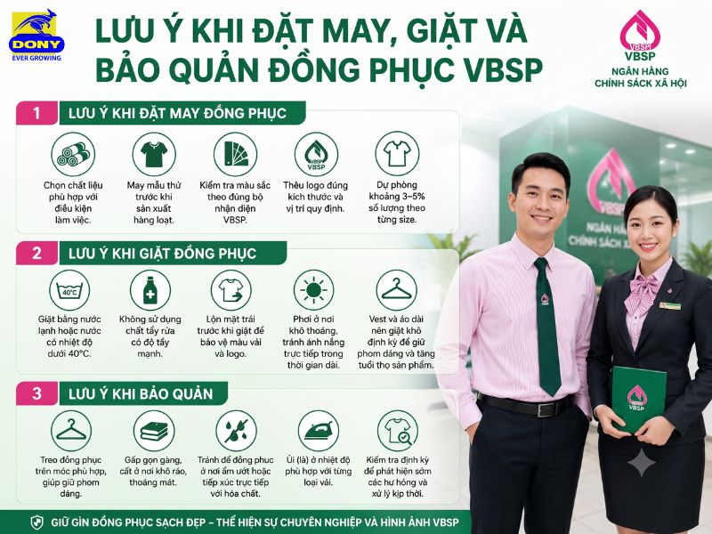 Lưu ý khi đặt may, bảo quản đồng phục chính sách xã hội