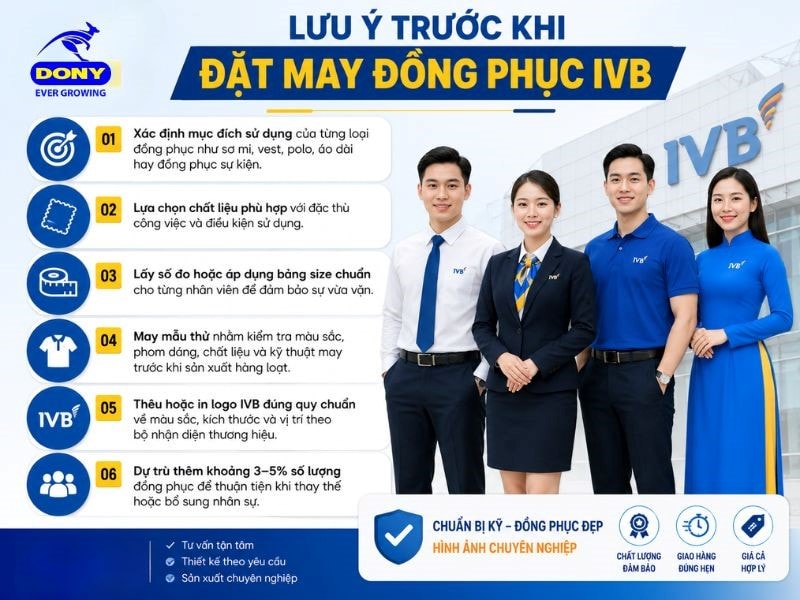 Lưu ý khi đặt may đồng phục ngân hàng IVB