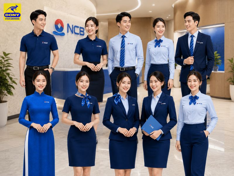 Xanh dương giữ vai trò chủ đạo trong thiết kế đồng phục ngân hàng NCB