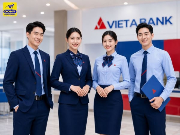 Đồng Phục Ngân Hàng VietABank: Chuyên Nghiệp, Cao Cấp & Đồng Bộ Thương Hiệu 