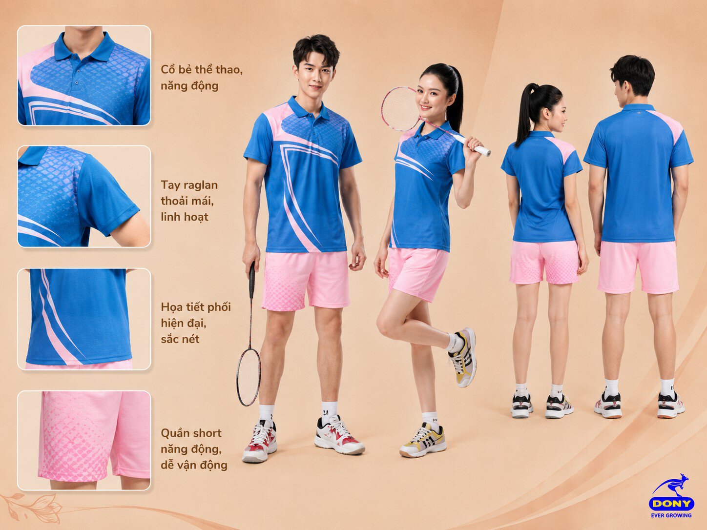 Bộ đồng phục được thiết kế theo phong cách thể thao hiện đại