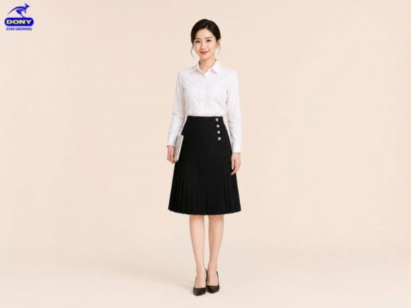 Mẫu chân váy chữ A đồng phục công sở
