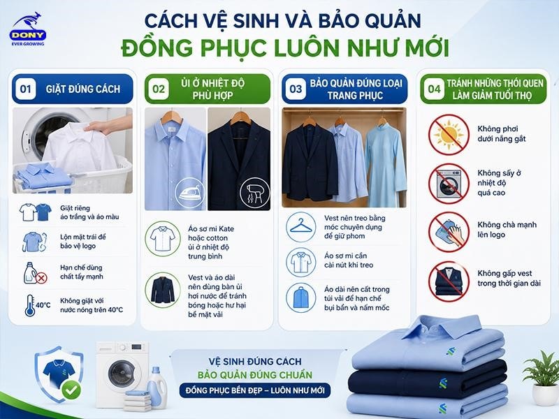 Vệ sinh bảo quản đồng phục ngân hàng
