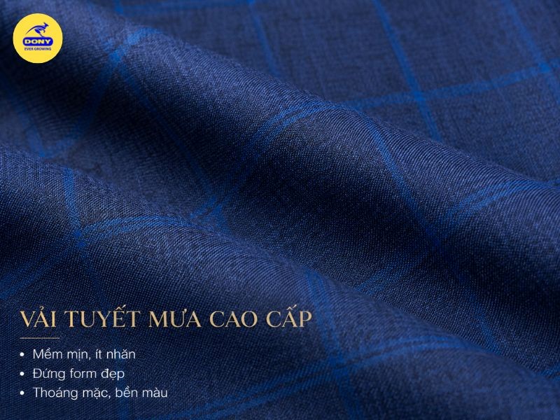 Gile có thể sử dụng các dòng vải vest, tuyết mưa hoặc wool blend có độ đứng phom tốt