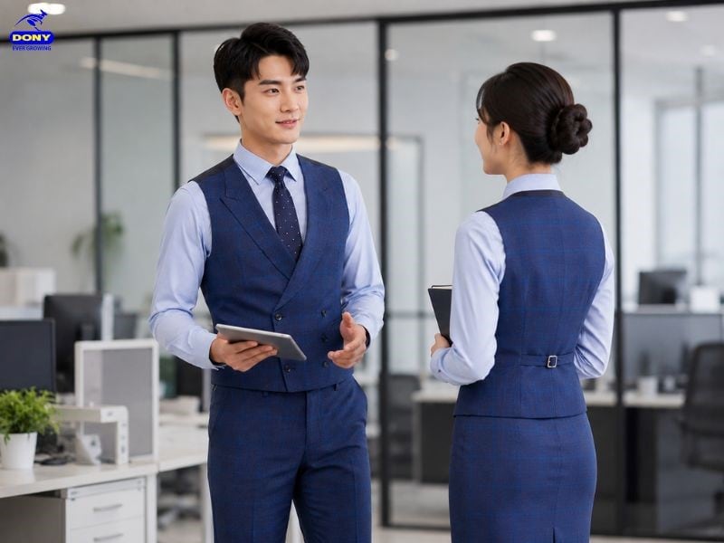 Gile sử dụng phom ôm vừa, tạo dáng gọn nhưng vẫn đảm bảo khoảng cử động