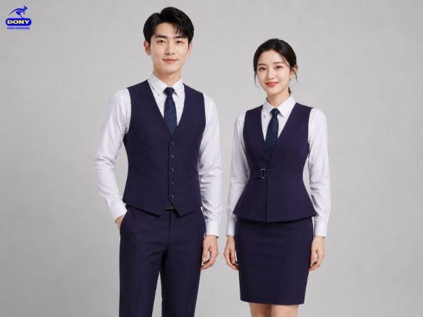 Mẫu gile đồng phục màu tím than