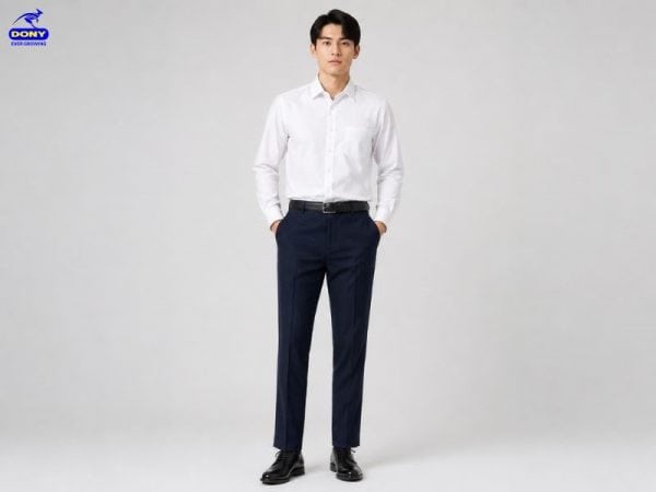 Mẫu quần tây đồng phục công sở Nam ống đứng