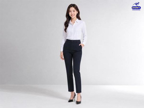Mẫu quần tây nữ công sở lưng thun ẩn sau